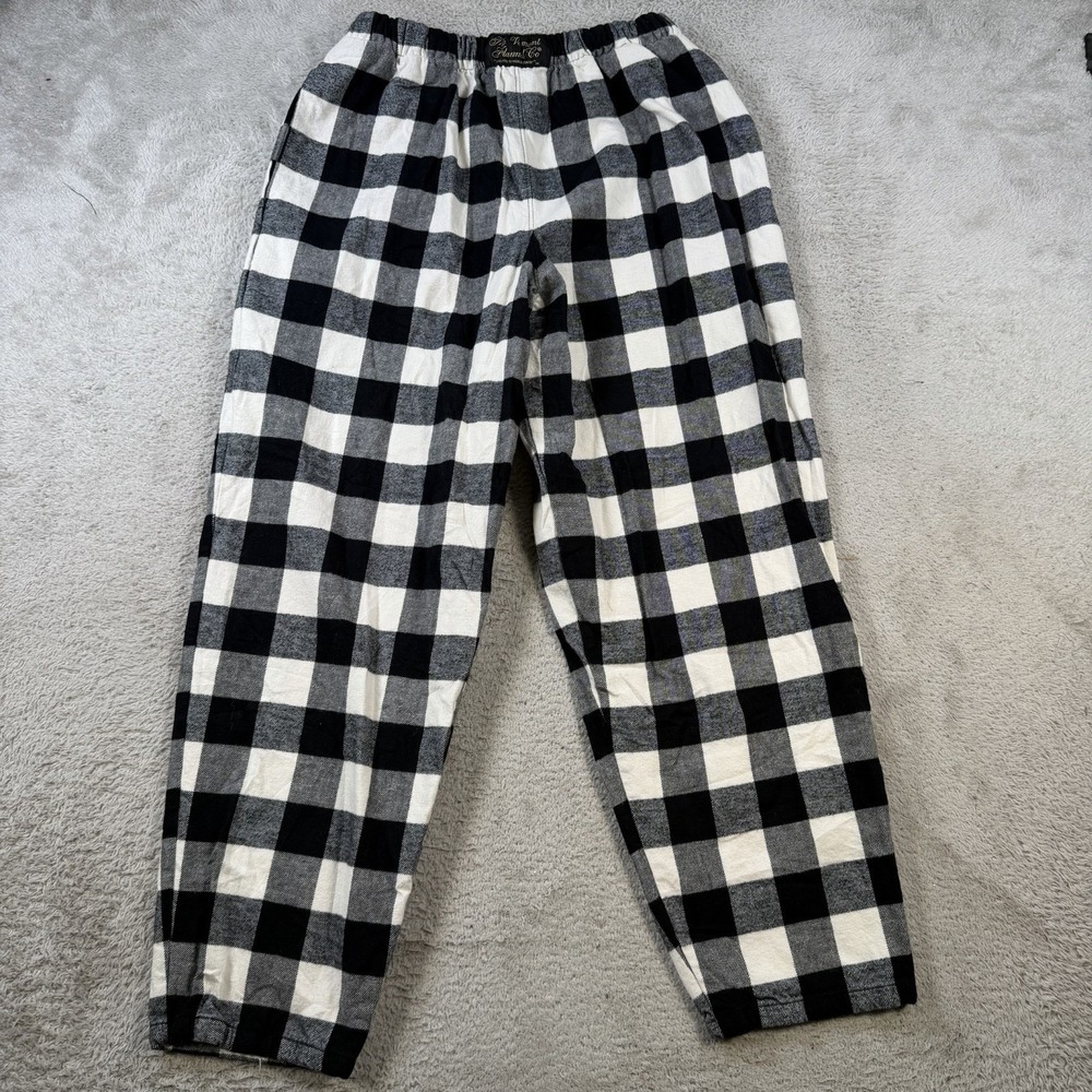 The Vermont Flannel Co Pants Mens Small Black White Plaid Flannel Lounge Pajama